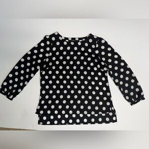 Ann Taylor Black and White Polka Dot Blouse